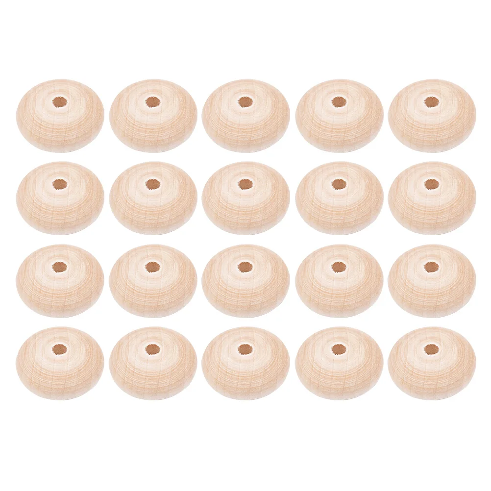 

20pcs Wood Beads Jewelry Accessories Unfinished Plain Abacus Beads Diy Necklace Bracelet Craft Decoration Light Durable Natural
