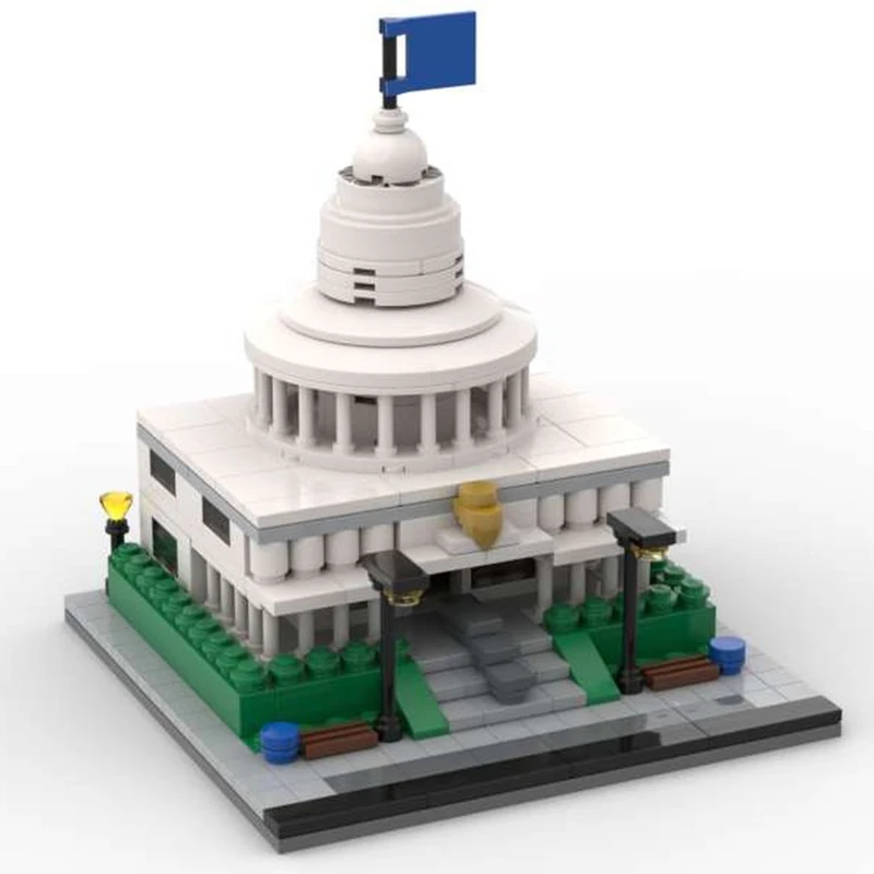 

372 шт. MOC модульный городской зал 1 модульные здания строительные блоки Рождественский подарок креативная ручная работа DIY идеально подходит для энтузиастов