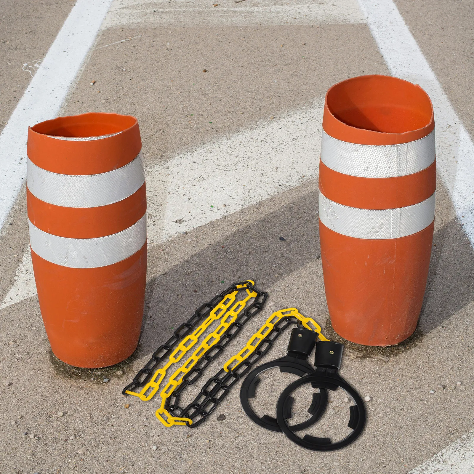 Plastic Chain Link Safety Barrier Chain High Visibility Traffic Cone Connector for Parking Driveway Construction Site Traffic