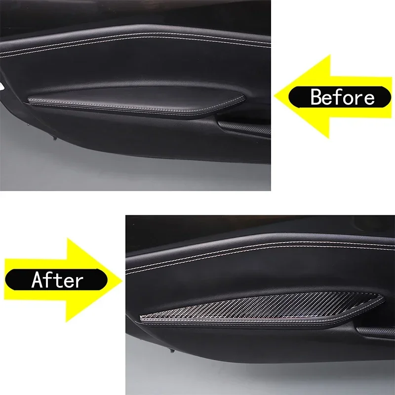 

2Pcs Soft Carbon Fiber For Mazda MX-5 2016-2025+ Car Interior Door Armrest Panel Sticker Decorative Trim Cover Car Accessories