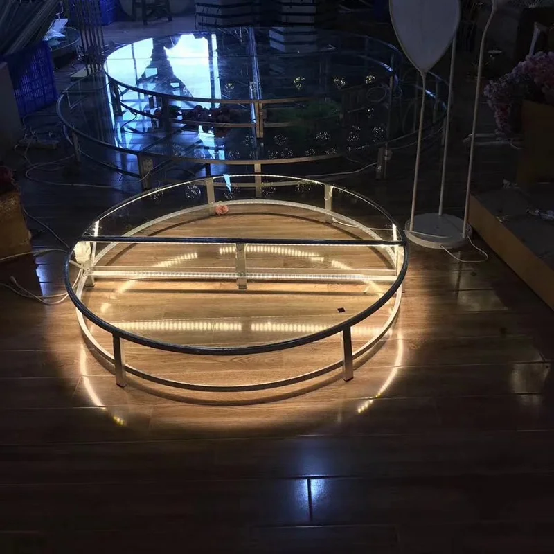 New Design Circular Glass Stage Wedding Party Event Stage Decoration