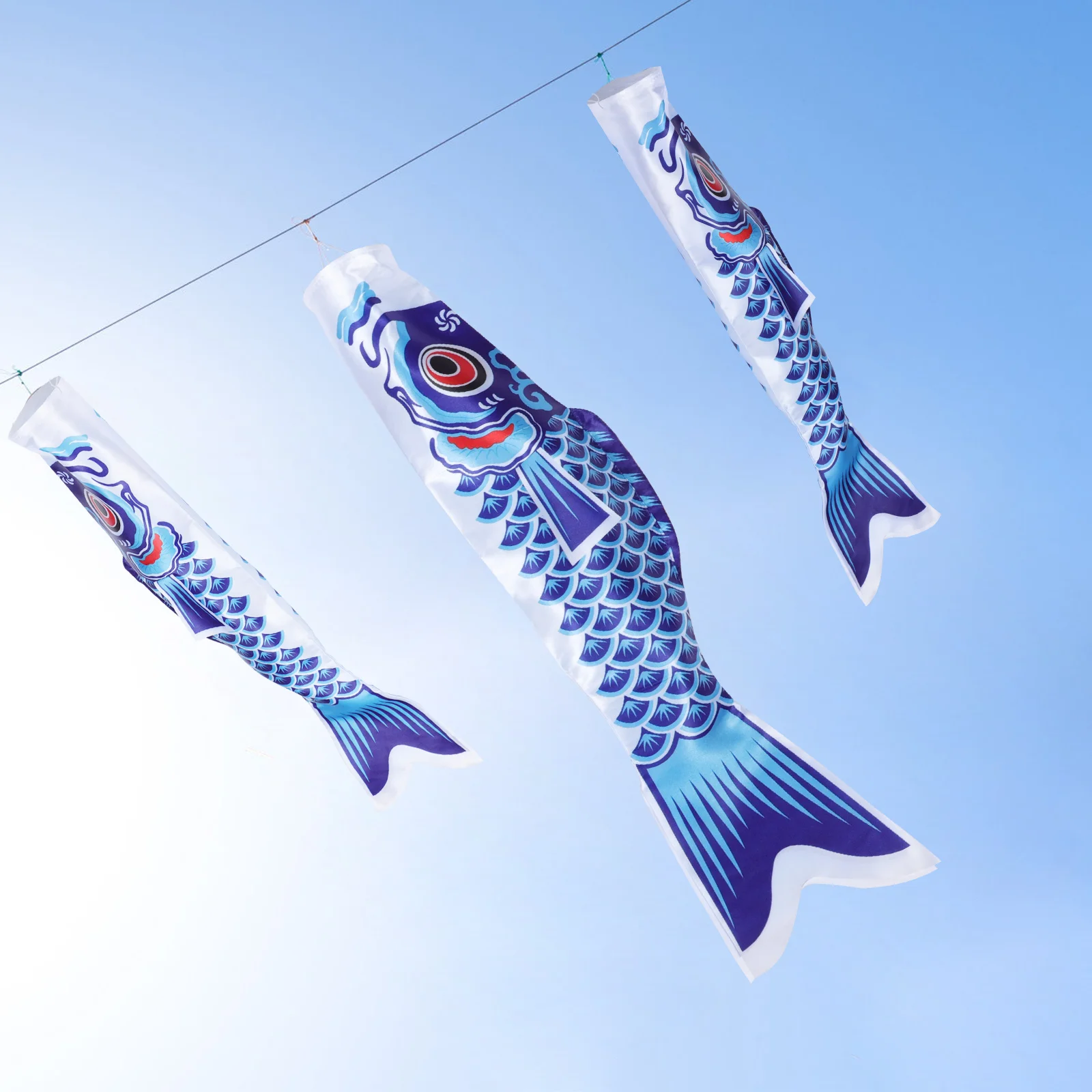 3 قطعة أعلام Windsock الزخرفية على شكل سمك الشبوط قسط البوليستر في الهواء الطلق حديقة ديكور المنزل يوم الأطفال الرياح جورب حساسة #6