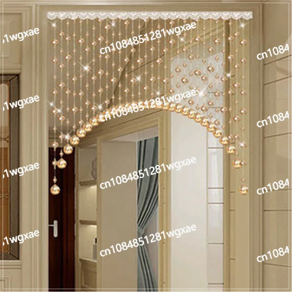 48 Faceted Champagne Arched Acrylic Crystal Glass Bead Door Curtain Living Room Bedroom Window Butterfly Bathroom Wedding Decor