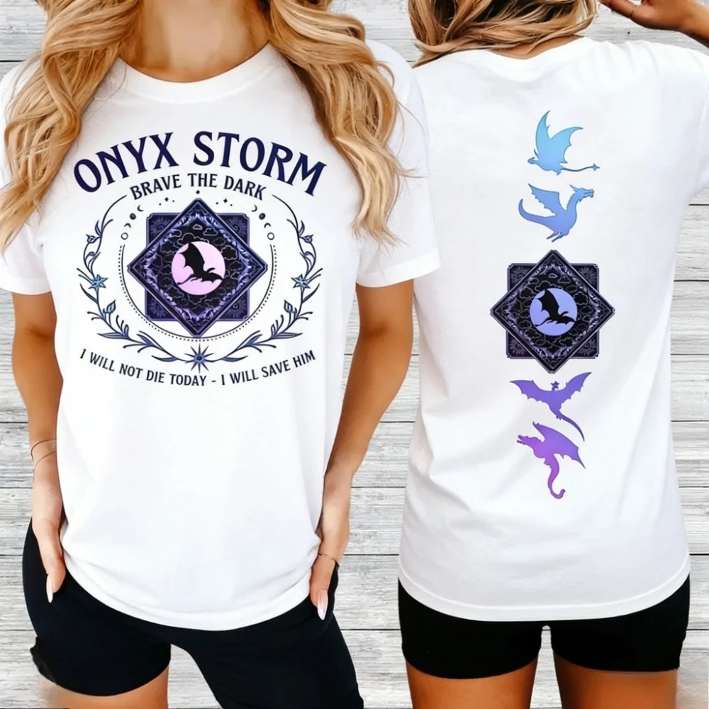 Onyx Storm Shirt Fourth Wing Series Tops Violet Sorrengail Shirt Basgiath War Collegee I Will Save Him Bookish Clothes