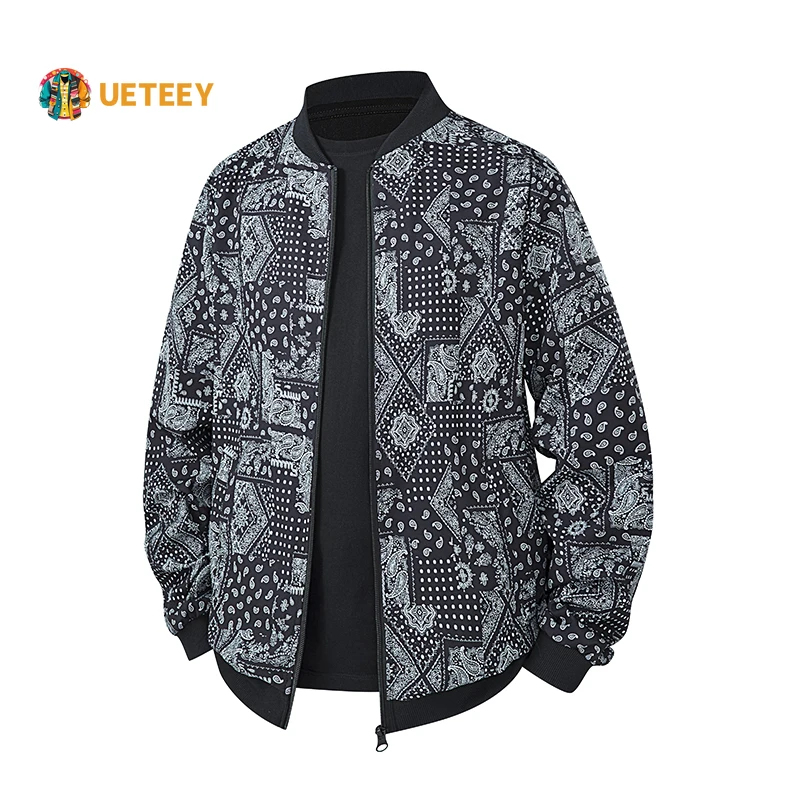 

Spring Autumn Mens Oversized Jacket Retro Jacquard Painting Printing Jackets Male Loose Thin Casual Vintage Coats Man Outerwear
