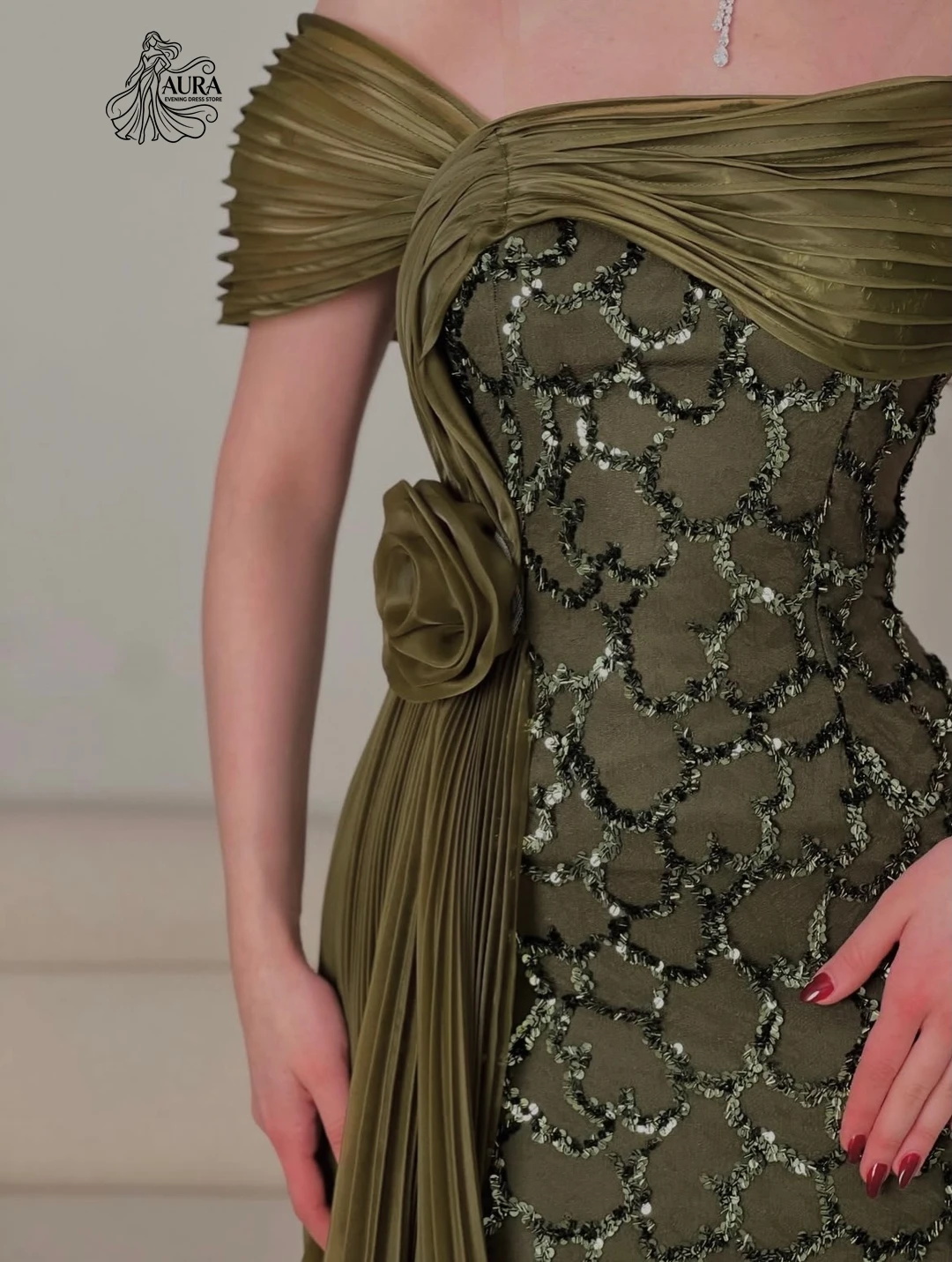 

Aura Custom Made Evening Dresses for Women Luxurious Evening Dress 2026 Woman Fishtail Skirt 3D Flowers Sequins Elegant Gown