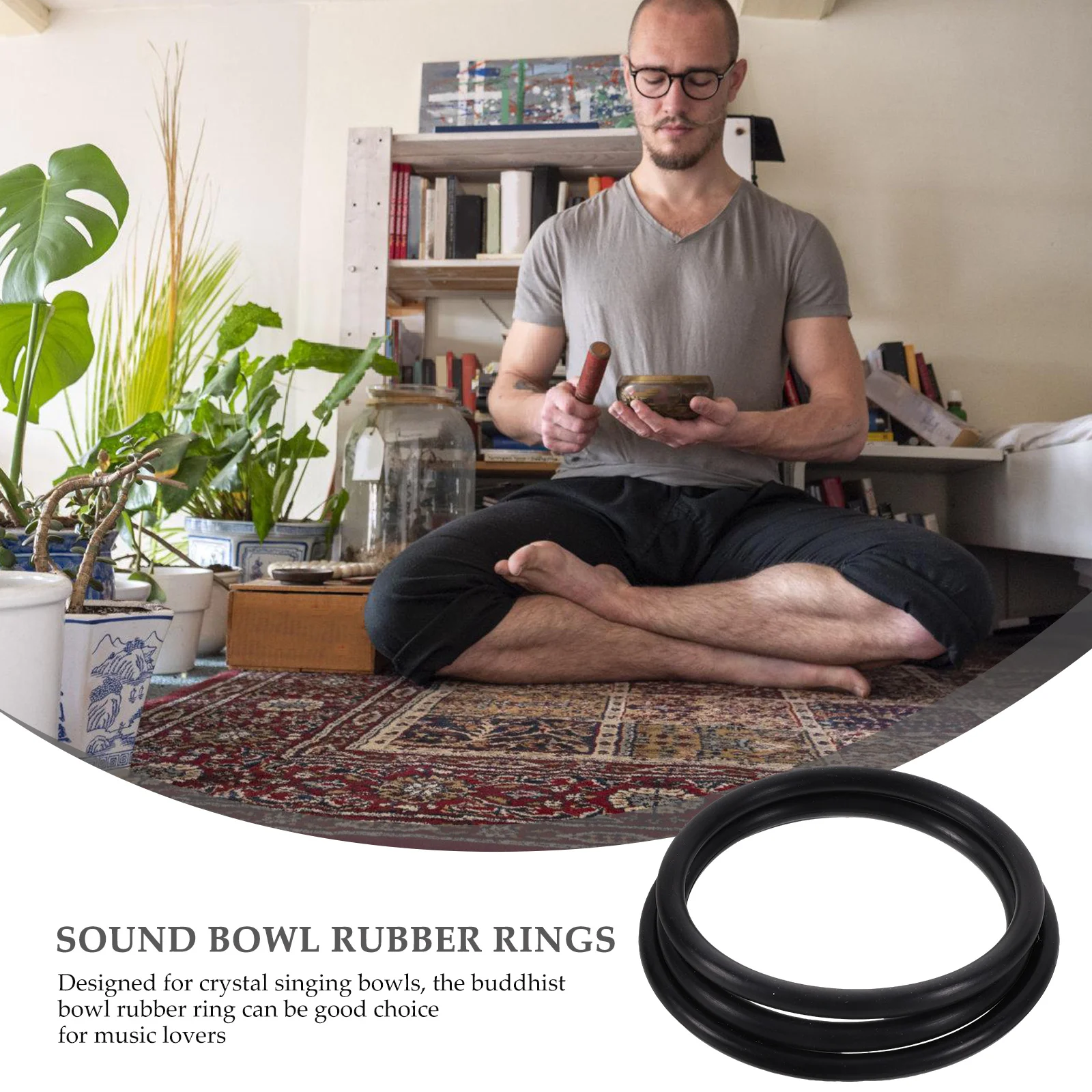 

3pcs Music Rubber Rings for Singing Cushion Sound Bowl Mat Instruments Accessories Black Bowl Gasket Durable