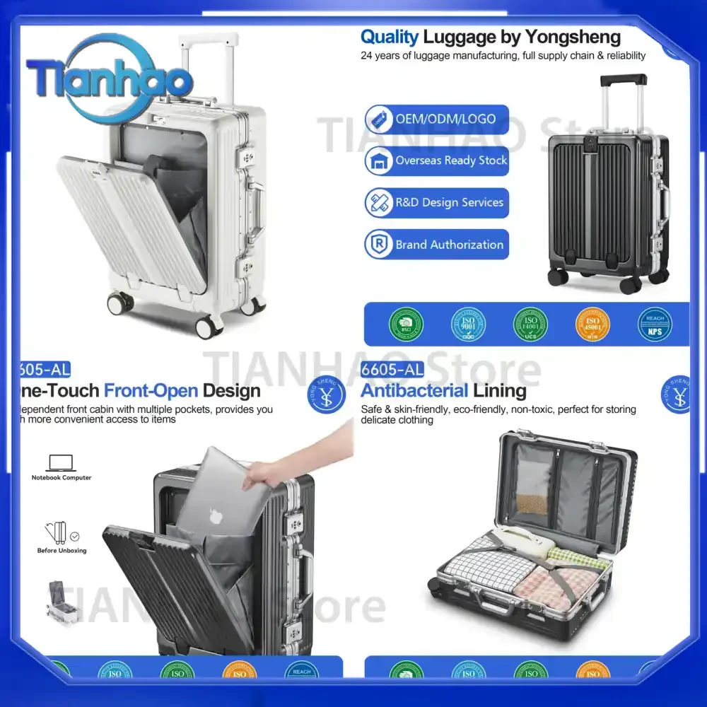 Чемодан SOKOK Heavy Zipless Travel Trunk с замком TSA, жесткий кейс на колесиках с отделением для ноутбука для деловых поездок