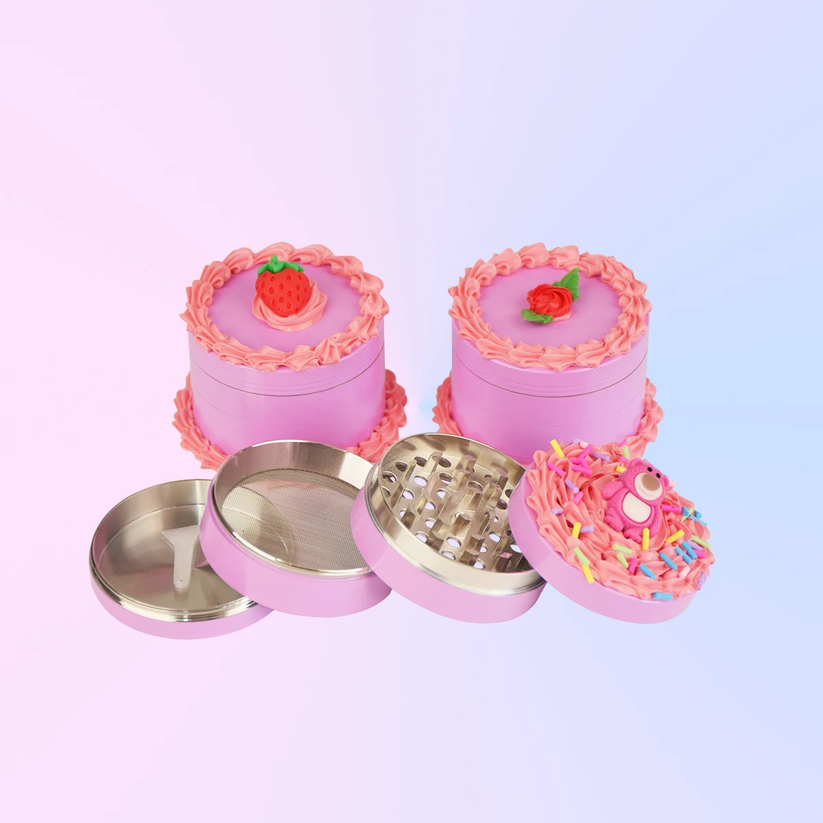 2.75inches Spice Grinder, Cartoon Strawberry Cake Spice Grinder,Creative Grinder, Metal Grinder For Kitchen, Spice Grinders
