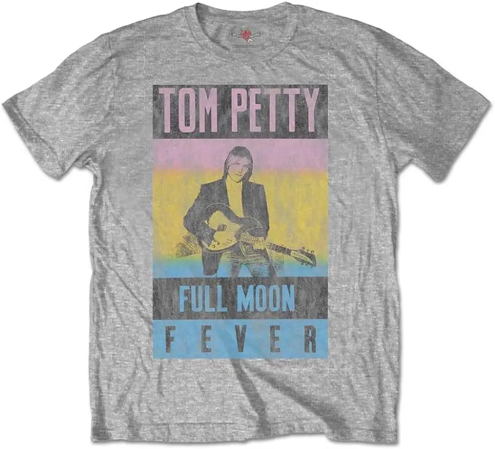 Tom Petty & The Heartbreakers \'Full Moon Fever\' (Grey) T-Shirt