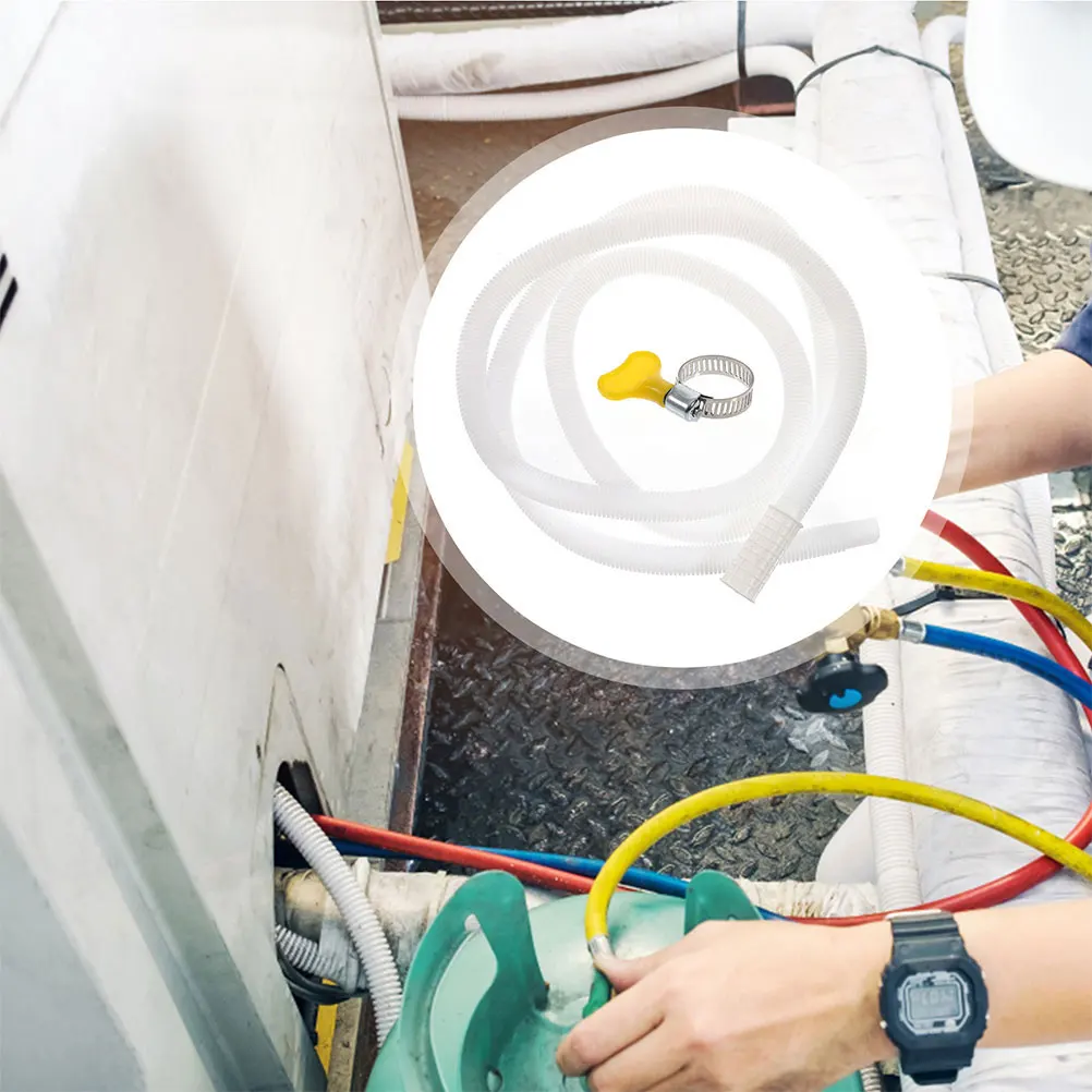 

Air Conditioner Drain Hose Flexible Replacement Pipe Portable Water Draining Hose Kit with Clamps Universal Drain for Outdoor