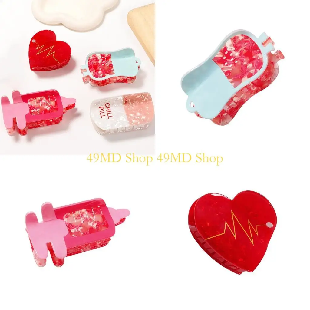 

49MD Creative Shark Shaped Hair Clip Strong Hold PVC Hairpin For Casual Styling