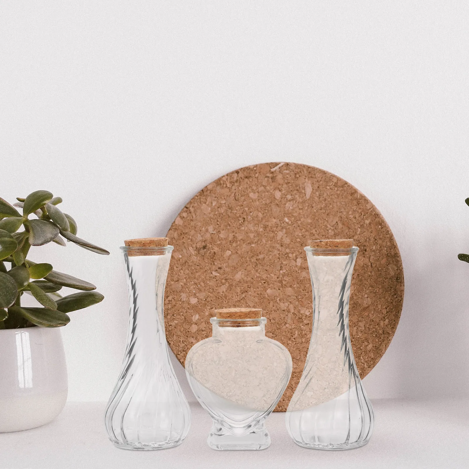 

3Pcs Transparent Glass Wishing Bottles Wedding Sand Ceremony Sets Desktop Decor Wedding Sand Ceremony Sets Wishing Bottle