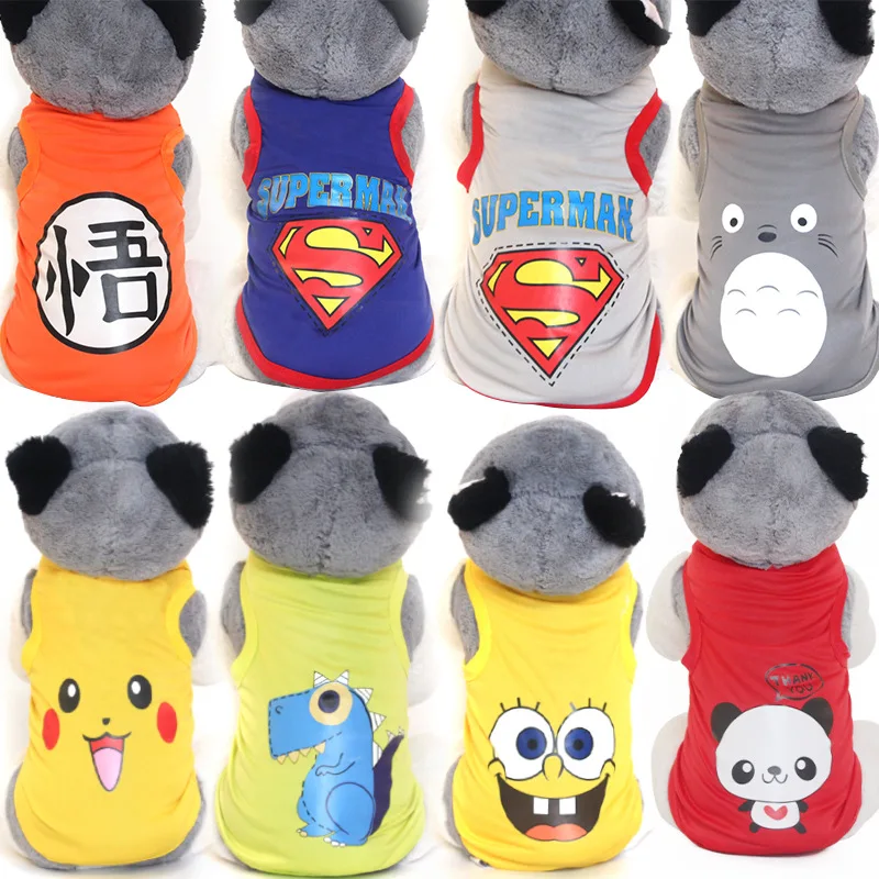 New cartoon pet vest Teddy dog clothes spring and summer small dog VIP cat pet clothes