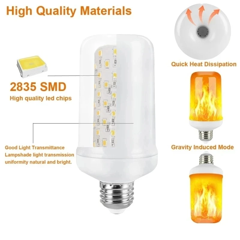 E27 LED flame effect bulb 9W E26 B22 Lampa LED bulb ampoule LED blue flame flicker simulation LED lamp AC85-265V