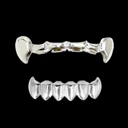 RACHELZ Hip Hop DIY Top&Bottom Teeth Grillz Fangs Fashion Glossy Tooth Caps Decor For Women Men Jewelry Party Cosplay