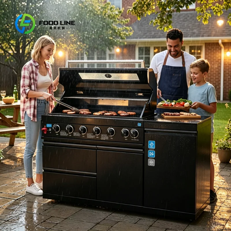 Free Collocation Black Propane Gas BBQ Grill Customized Modular Outdoor Kitchen Pod for Garden Entertainment