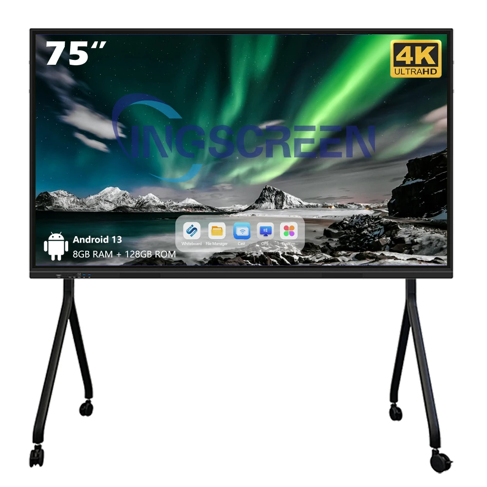 65 75 86 Inch 4K Electronic Smartboards Interactive Classroom Digital Board IR Interactive Whiteboard Smart Boards For Teaching