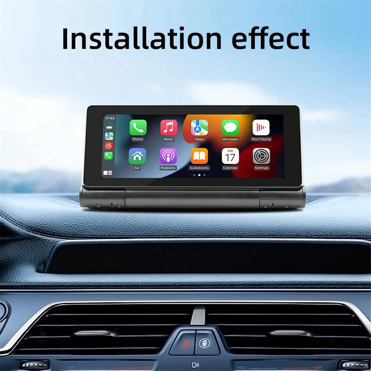 6.86Inch Car Portable Adjustable 180 Degrees Flip Screen Car Wireless CarPlay Android Auto Touch Navigation Screen