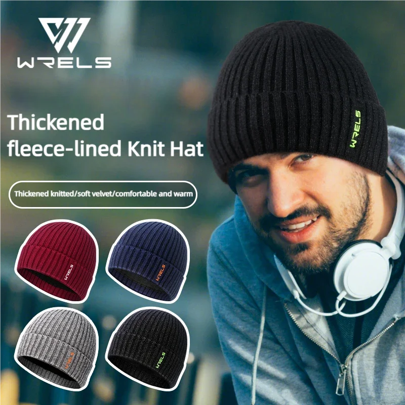 WRELS Winter Warm Hat Knitted Velvet Thickened Pullover Hat Velvet Thickened Pullover Hat Windproof Winter Camping Climbing Cap