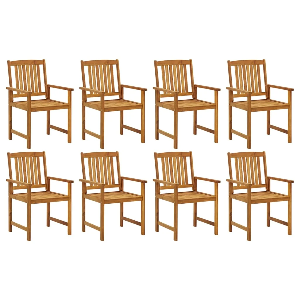 8 Pcs Garden Chairs Chinese Style Traditional Solid Wood Oil Finish High Load Bearing Wooden Outdoor Chair Set Us Local Shipping