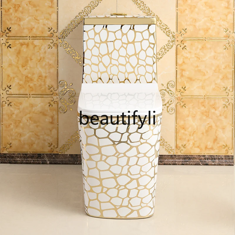 

Золотой унитаз, бытовой керамический унитаз, креативный водосберегающий сифон, европейский унитаз