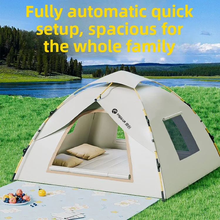 

Portable Thiened Waterproof Cam Tent Qui Open Autumn Winter Warm Outdoor Travel Gear Single Layer Tent for Two People