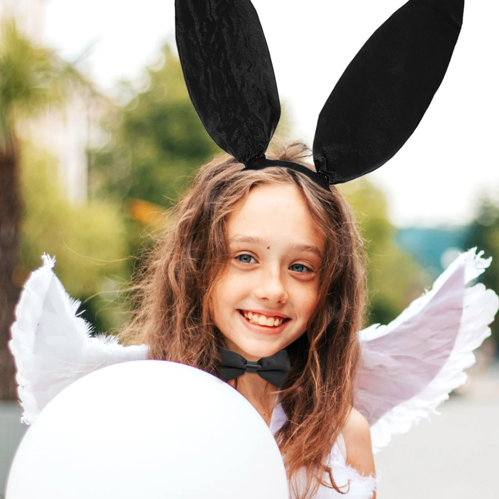 

1Set Easter Headband with Bunny Ears Gloves Bow Tie Costume Prop for Holiday Party Cosplay Event Unique Wearable Decor