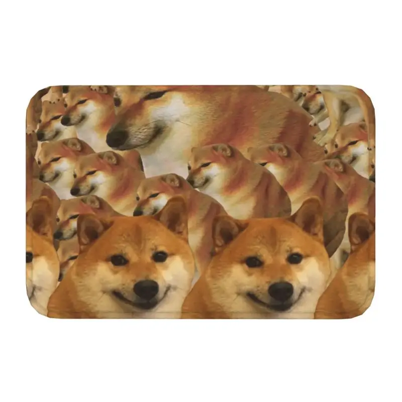 Cheems Shiba Inu Doge Meme Front Floor Door Entrance Mats Outdoor Kitchen Bathroom Doormat Garage Carpet Rug