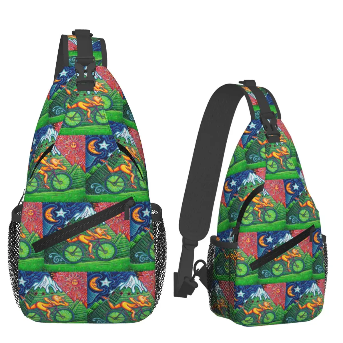 

Bicycle Day Chest Bag Men Sling Crossbody Backpack Chest Bag Travel Hiking Daypack Shoulder Bag