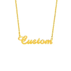 Kunden spezifisches Typenschild Edelstahl Halskette personal isierte Brief Gold Choker Halskette Mode Geschenk für Frauen Baby