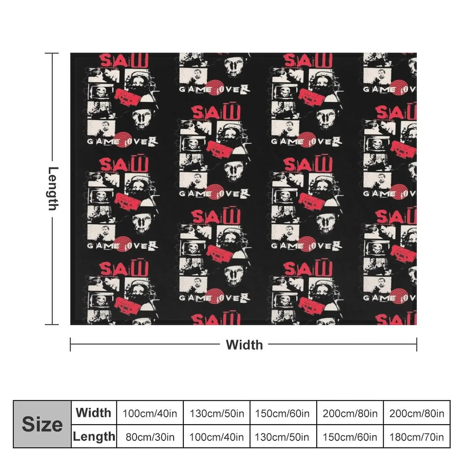 Vintage Saw Jigsaw Game Over Throw Blanket Giant Sofa Weighted Blankets