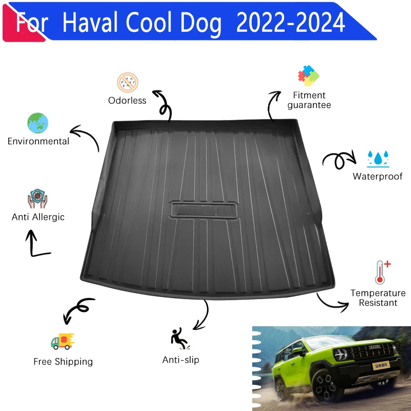 Car Trunk Mats for Haval Cool Dog Accessories 2022 2023 2024 TPO Material Car Rear Cargo Tray Trunk Easy Clean Mats Accessories