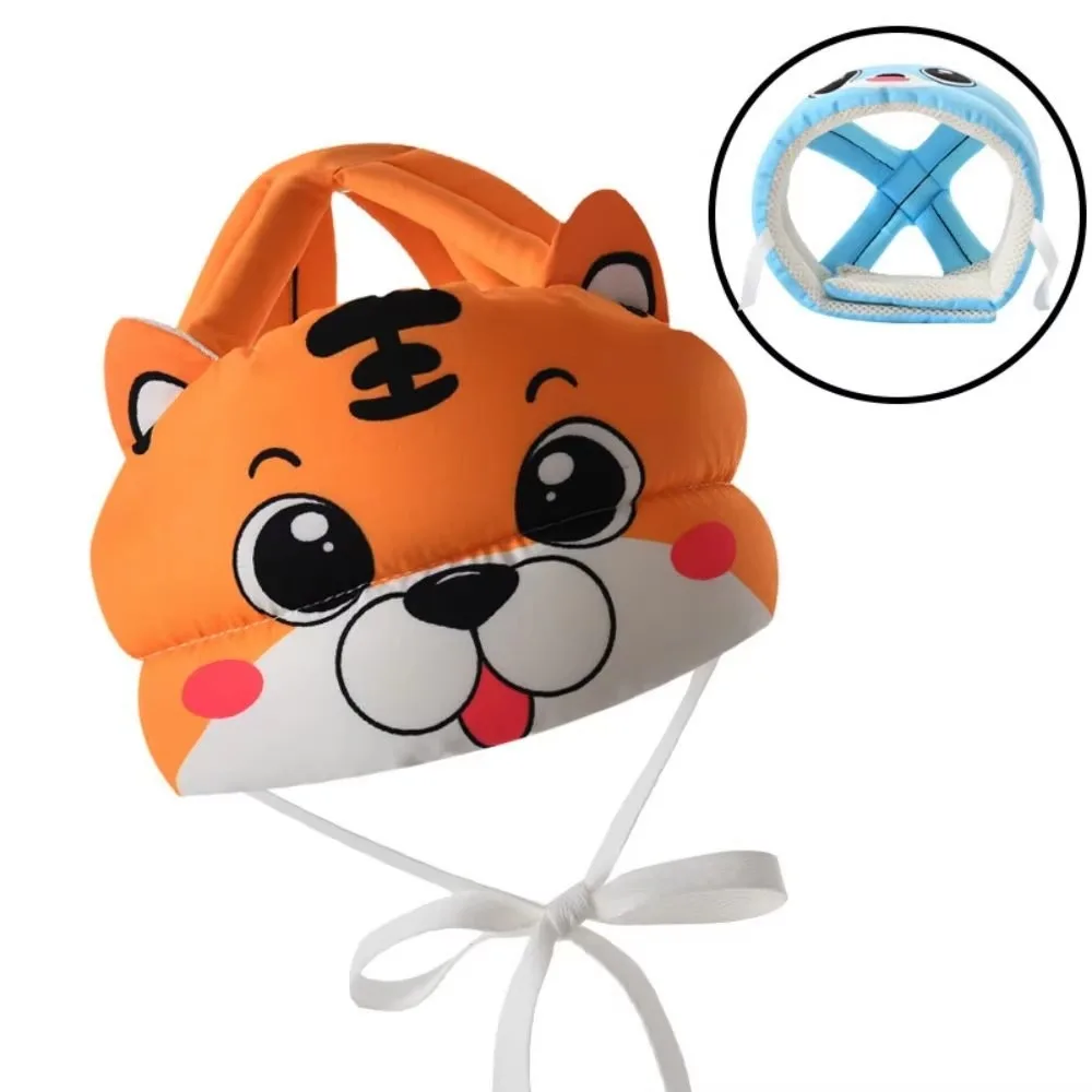 

Регулируемая защита головы малыша, дышащая хлопковая кепка для младенцев, однотонная легкая детская мягкая подушка для шлема, ползающая