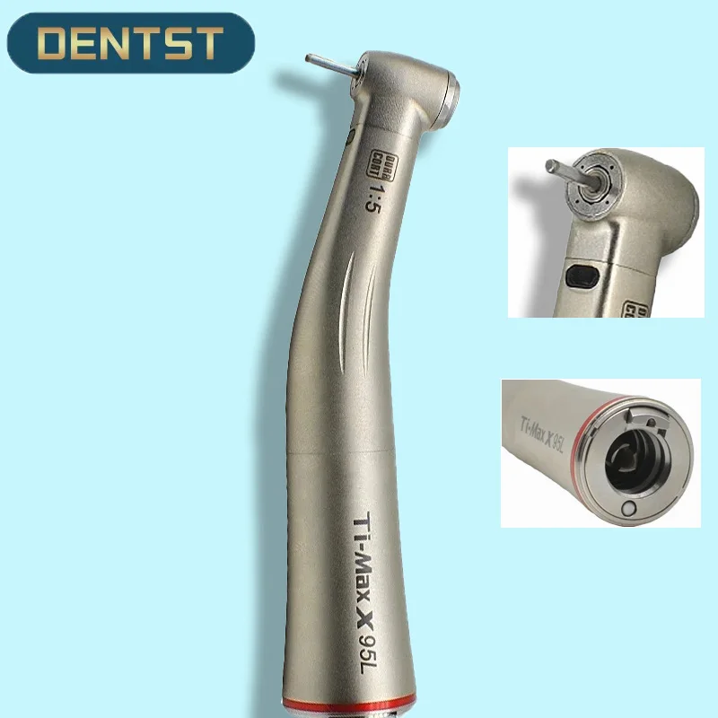 NSK TiMax Dental X95L Against Contra Angle 1:5 Increasing Speed Handpiece Push Button Fiber Optic Handpiece Inner Water Red Ring