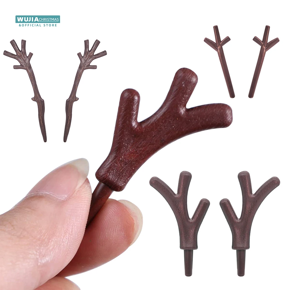 36 Stück Mini Kunststoff Zweig Geweih Stag hörner Schneemann Hände DIY Puppe liefert Weihnachten Haarnadel Requisiten Festival Party Wohnkultur – Detail 2