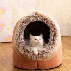 Pet Warm Slipper Nest Soft Small Cat Dog Bed Cute Comfortable Slippers Shaped Semi Enclosed Thickened Cushion Bed Pet Supplies