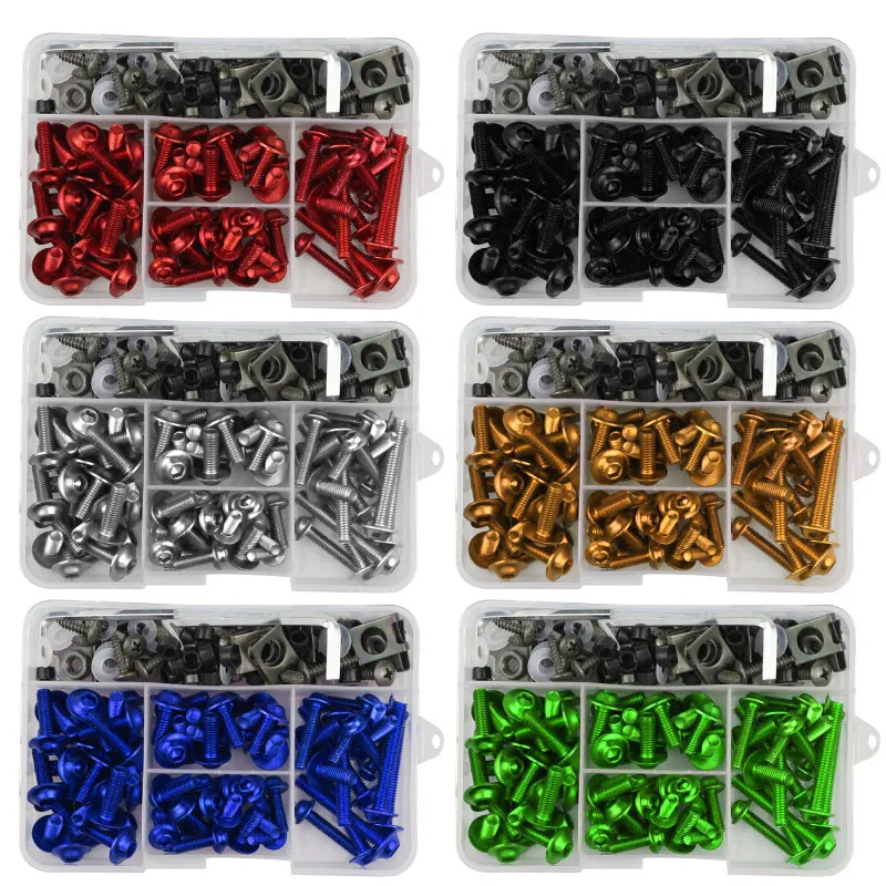 155Pcs Motorcycle Fairing Bolt Kit Windscreen Mounting Washers Nuts Bolts Screws Clips Fasteners Compatible For CBR 600RR