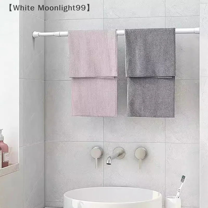 [أبيض] 30-90 سنتيمتر قضيب ستارة قابل للتعديل الربيع محملة للتمديد أقطاب تلسكوبية الحمام بار دش لا الحفر قضبان معلقة