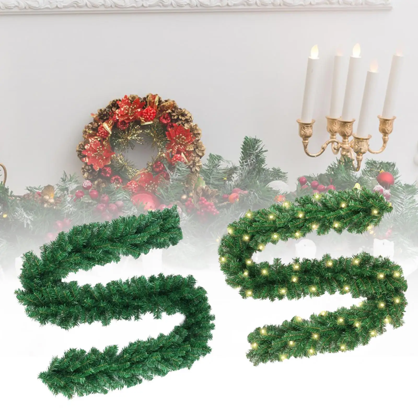 

8.8 ft Christmas Garland Hanging Xmas Decor for Holiday Season Table Winter