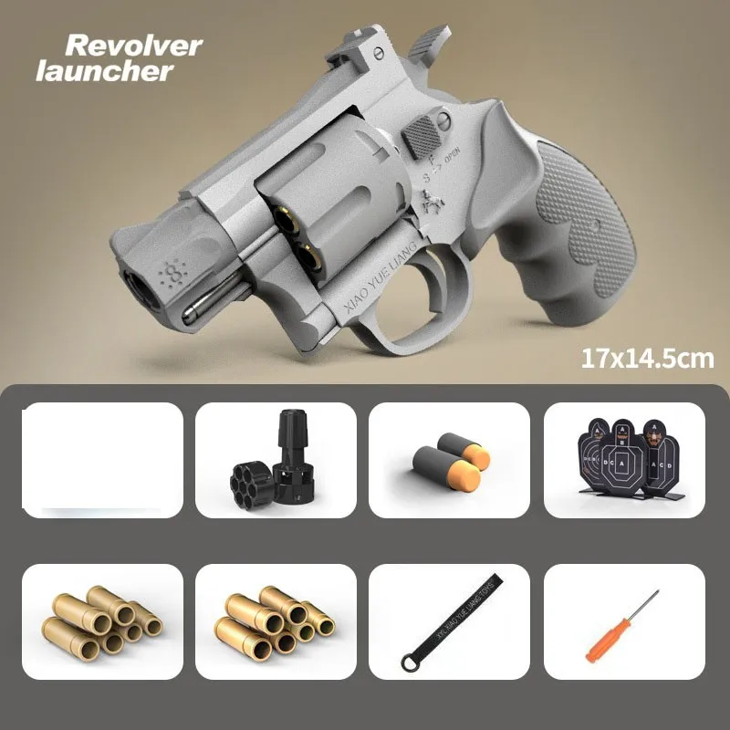 Revolver Guns Toy Pistol Blaster Shell Ejected Manual Toy Gun Handgun Pistola Airsoft Weapons For Adults Boys Collection Display