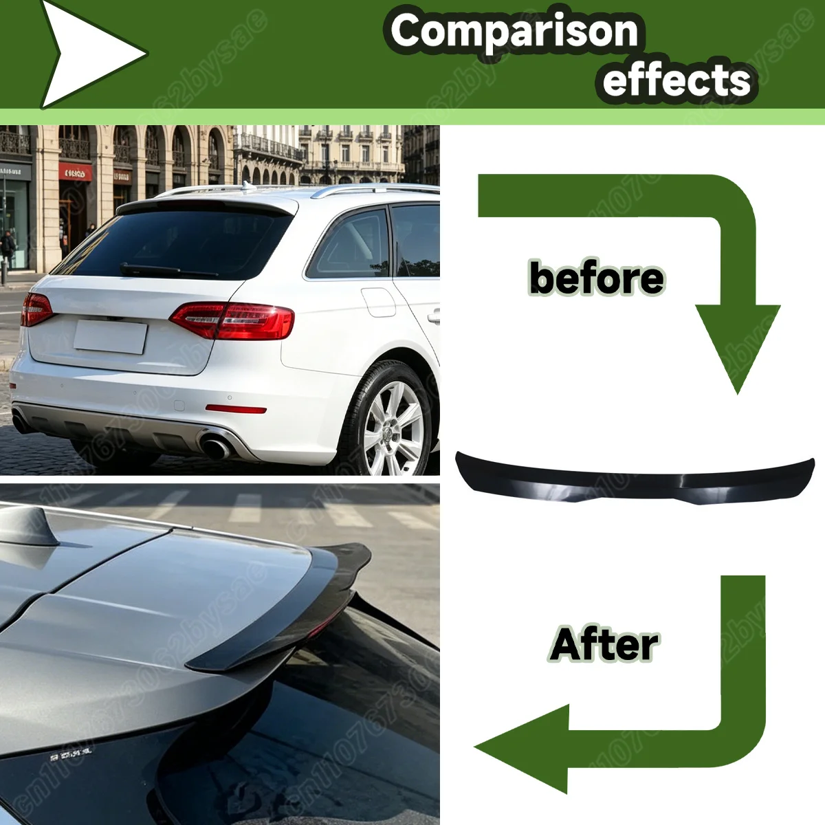 For Audi A4 B8 8.5 Avant / Allroad 2008 2009 2010 2011 2012 2013 2014 2015 2016 Rear Roof Spoiler Wing Auto Decorate Parts