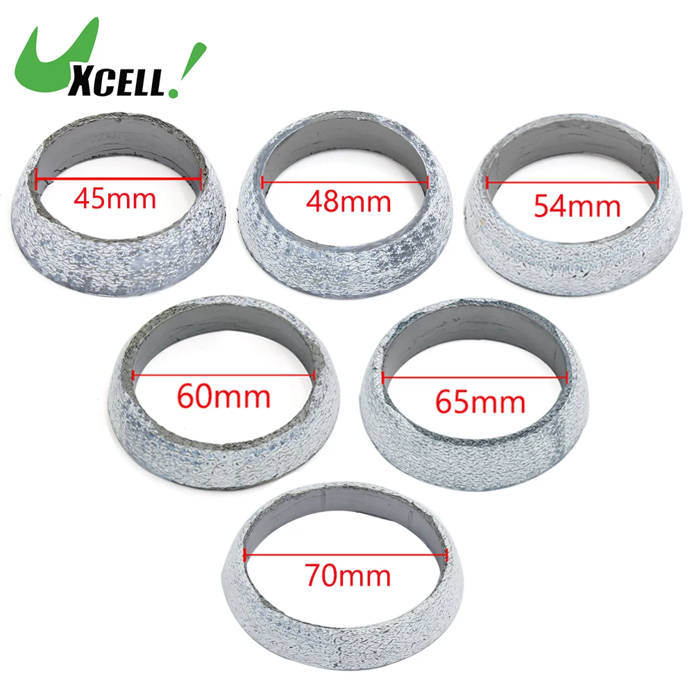 UXCELL Car 45mm 48mm 60mm 65mm 70mm Inner Dia Graphite Exhaust Tail Pipe Flange Donut Gasket Muffler Seal Ring 1/2/5/10 Pcs