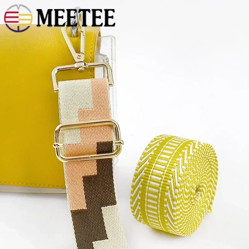 2/5Meters 3/2\'\' 38mm Polyester Jacquard Webbing for Luggage Decoration Ribbon Tape DIY Bags Shoulder Strap Sewing Bias Accessory