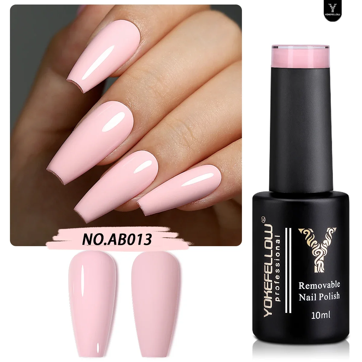 YOKEFELLOW 10ML Gel Nail Polish Light Pink Mauve Neutral Color Gel Polish Natural Nude Nails Soak Off UV Gel Nail Manicure AB013