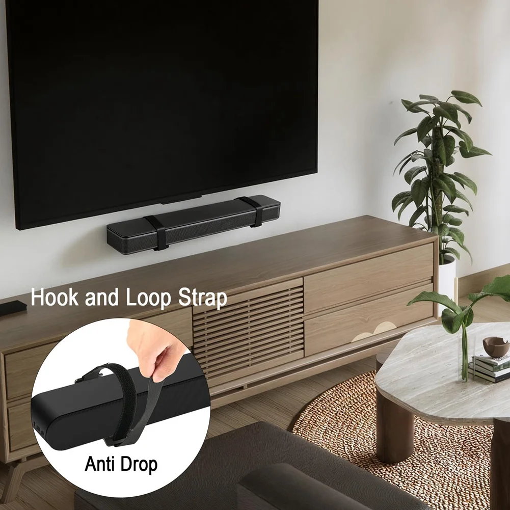 828メガセール-サウンドバー壁掛けブラケット-jbl、bose、samsung、vizio、sony対応、フックとループストラップ付きメタルシェルフ、耐荷重30ポンド