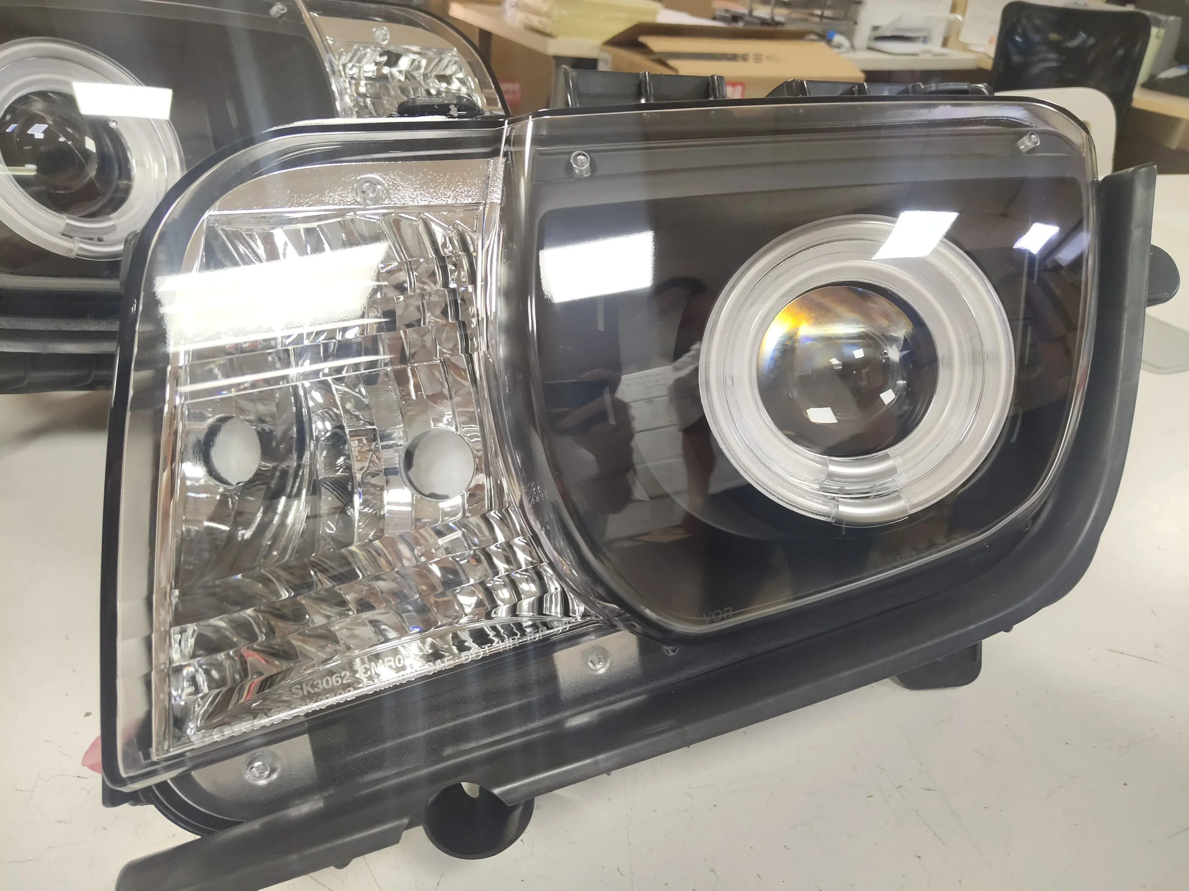 AIROW Head Lamp  Black Housing 2009-2015  Year SN for CHEVROLET Camaro