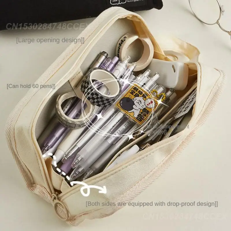 Student Pencil Storage Box Large Capacity Children Pencil Storage Bag Student Learning Accessories Stationery Box Portable