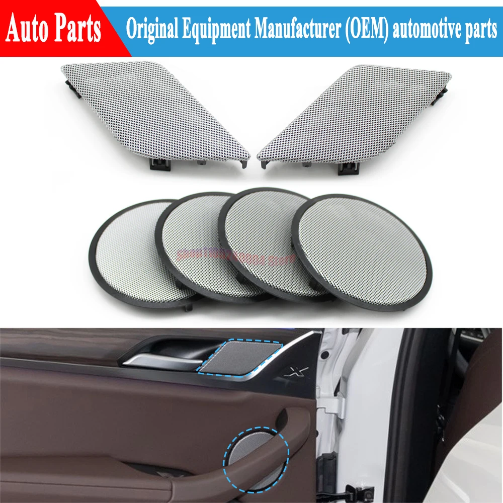 Complete Car Front Rear Door LoudSpeaker Covers Tweeter Horns Grille Cover Trim For BMW X3 X4 iX3 G01 G02 F97 F98 2018-2024