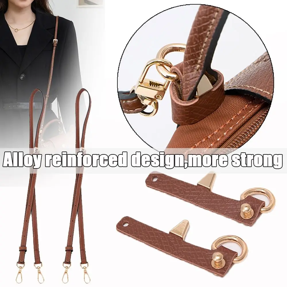 Correa de cuero genuino de refuerzo de aleación, conversión de repuesto, cinturones de bolso, transformación sin perforaciones para Longchamp